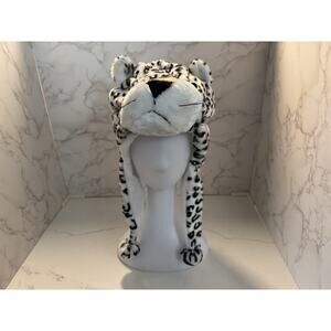 Snow Leopard Soft Winter Plush Hat Kids & Adults Christmas Hoilday, Cold Weather
